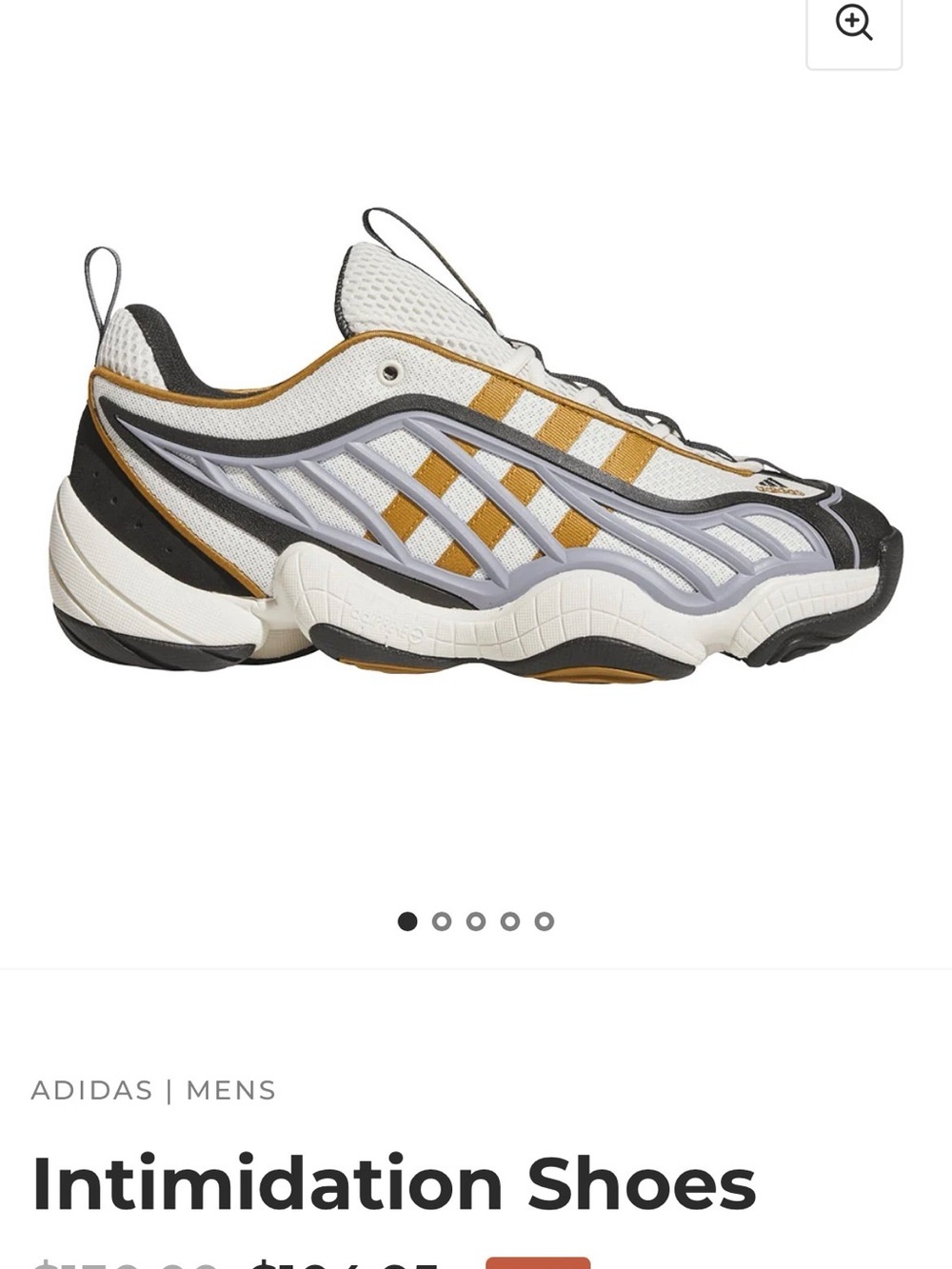 Adidas Intimidation Shoes Mens White Gold Athletic Sneakers! NWT!